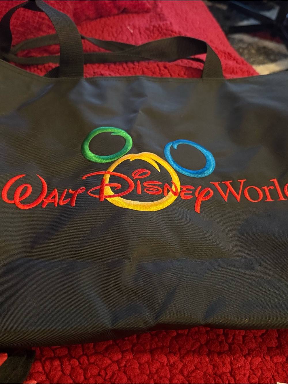 Disney Black Tote with Multicolor Walt Disney World Embroidery